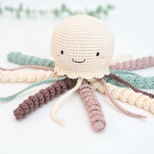 Horgolt NAGY krém polip  - Meska.hu