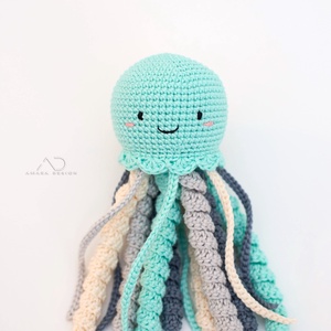 Horgolt KÖZEPES menta polip - baba - mama - babalátogató ajándékcsomag - Meska.hu