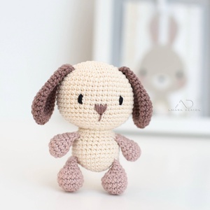 ZsebAmara - horgolt MINI kutya marokfigura lógó fülekkel - játék & sport - plüssállat & játékfigura - kutya - Meska.hu