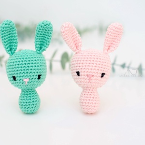 LIMITÁLT - ZsebAmara MINI nyuszi akasztható kosárkával, húsvéti csomag - játék & sport - plüssállat & játékfigura - nyuszi - Meska.hu