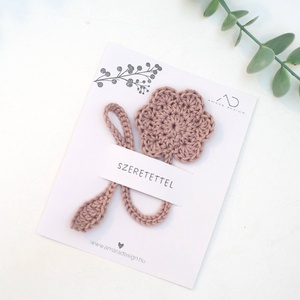 Horgolt VIRÁG könyvjelző 1 db (bármilyen színben kérhető)  - könyv & zene - könyvjelző - Meska.hu