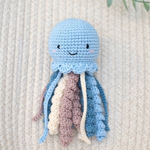 Horgolt KIS kék polip - játék & sport - plüssállat & játékfigura - polip, medúza - Meska.hu