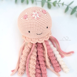 Bababarát horgolt polip, ajándék babáknak - játék & sport - plüssállat & játékfigura - polip, medúza - Meska.hu