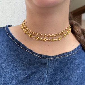 Arany ragyogás � Kézzel készített gyöngy choker nyaklánc szett - ékszer - nyaklánc - gyöngyös nyaklánc - Meska.hu