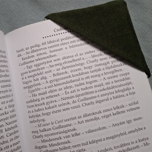 Könyvjelző - zöld, Könyv & Zene, Könyvjelző, Varrás, MESKA