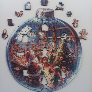 Karácsonyi gömb puzzle - játék & sport - puzzle - forma puzzle - Meska.hu