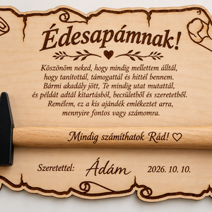 Gravírozott fa ajándék Édesapának � kalapáccsal - Meska.hu