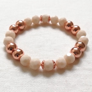 Rosegold hematit ásvány karkötő, rozé arany ásvány karkötő, egyedi rose gold / rózsaarany hematit ásvány karkötő - ékszer - karkötő - gyöngyös karkötő - Meska.hu