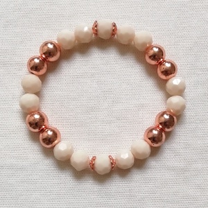 Rosegold hematit ásvány karkötő, rozé arany ásvány karkötő, egyedi rose gold / rózsaarany hematit ásvány karkötő - ékszer - karkötő - gyöngyös karkötő - Meska.hu