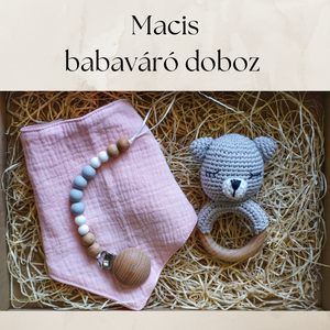 Horgolt macis babaváró doboz/babaváró ajándék - játék & sport - babalátogató ajándékcsomag - Meska.hu