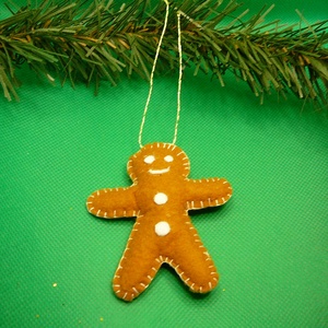 Aranyos mézi varrott karácsonyfadísz - karácsony - karácsonyi lakásdekoráció - karácsonyfadíszek - Meska.hu