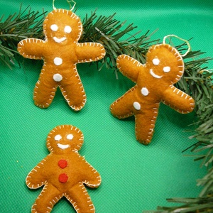 Aranyos mézi varrott karácsonyfadísz - karácsony - karácsonyi lakásdekoráció - karácsonyfadíszek - Meska.hu