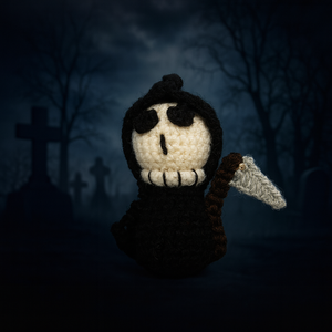 horgolt Halloween kollekció  boszorkány, kaszás, szellem, töklámpás - otthon & életmód - dekoráció - halloween - halloweeni figurák - Meska.hu