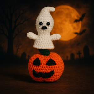 horgolt Halloween kollekció  boszorkány, kaszás, szellem, töklámpás - otthon & életmód - dekoráció - halloween - halloweeni figurák - Meska.hu