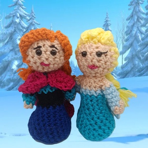horgolt Jégvarázs figurák - Anna, Elza - Meska.hu