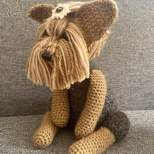Amigurumi horgolt Yorkshire kutya 23cm - játék & sport - plüssállat & játékfigura - kutya - Meska.hu