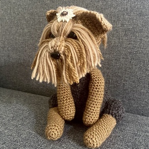 Amigurumi horgolt Yorkshire kutya 23cm - játék & sport - plüssállat & játékfigura - kutya - Meska.hu