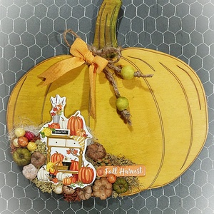 Díszített tökformájú chipboard - Meska.hu