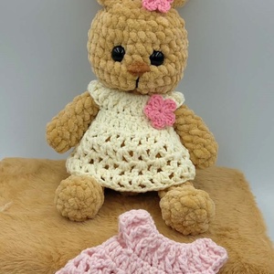 Nyuszi ruhával-mintaleírás - diy (csináld magad) - szabásminta, útmutató - horgolási minta - Meska.hu