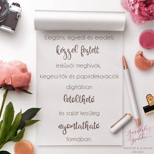 Esküvői Meghívó Készlet, Nyomtatható Vintage Virágos Esküvői Meghívó Szett, Letölthető-Digitális Meghívó Csomag -  - Meska.hu