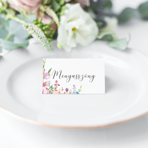 Akvarell Virágos Ültetőkártya, Kézzel Festett Grafika, Esküvői Ültetőkártyák, Névtábla, Esküvői Dekor, Vintage Esküvő - Meska.hu