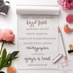 Tanú Felkérő Kártya, Kézzel Festett Grafika, Felkérő Lap, Esküvői Képeslap, Vintage Esküvő, Menu Lap, Akvarell  -  - Meska.hu