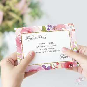 Tanú Felkérő Lap, Festett Virágos Esküvői Lap, Felkérő Lap, Esküvői Képeslap, Vintage Esküvő, Esküvői Lap -  - Meska.hu