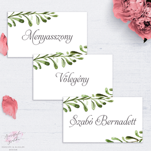 Esküvői Ültetőkártya, Greenery Esküvői Névtábla Kézzel Festett Grafikával, Esküvői Névkártya, Esküvői Ültető, Natúr -  - Meska.hu