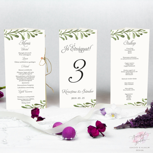 Esküvői Menükártya, Rusztikus Esküvői Asztalszám, Esküvői Dekor, Greenery Esküvői Lap, Háromszög Menü, Natúr Itallap -  - Meska.hu