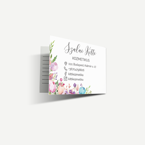 Kinyitható névjegykártya időpontkártyával és jegyzetoldallal  Floral akvarell kollekció - otthon & életmód - papír, írószer - névjegykártya - Meska.hu