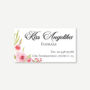 Roses névjegykártya  elegáns egyoldalas, akvarell rózsás design, Otthon & Életmód, Papír, írószer, Névjegykártya, Fotó, grafika, rajz, illusztráció, Festészet, MESKA