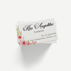 Roses névjegykártya  elegáns egyoldalas, akvarell rózsás design - otthon & életmód - papír, írószer - névjegykártya - Meska.hu