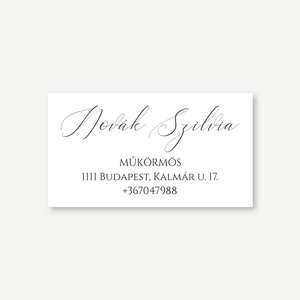 Pure White névjegykártya  kétoldalas minimalista design, elegáns kalligrafikus stílusban - otthon & életmód - papír, írószer - névjegykártya - Meska.hu