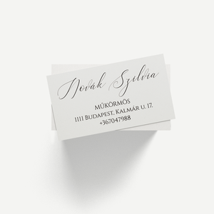 Pure White névjegykártya  kétoldalas minimalista design, elegáns kalligrafikus stílusban - otthon & életmód - papír, írószer - névjegykártya - Meska.hu