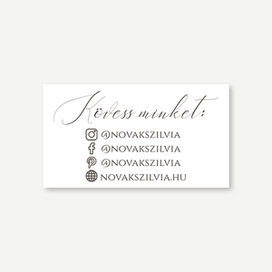 Pure White névjegykártya  kétoldalas minimalista design, elegáns kalligrafikus stílusban - otthon & életmód - papír, írószer - névjegykártya - Meska.hu