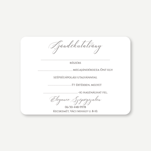 Ajándékutalvány szalonokba  Pure White - egyoldalas, A6, minimalista design, üzlethelyiségekbe, stúdiókba, rendelőkbe, Otthon & Életmód, Papír, írószer, Ajándékozás kellékei, Képeslap, üdvözlőlap, Fotó, grafika, rajz, illusztráció, Festészet, MESKA