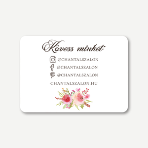 Ajándékutalvány, kétoldalas, A6 - Roses - romantikus fodrász, kozmetikus, műkörmös és szépségszalon szolgáltatásokhoz - otthon & életmód - papír, írószer - ajándékozás kellékei - képeslap, üdvözlőlap - Meska.hu