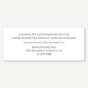 Kupon, kétoldalas, Kedvezménykártya, voucher - Pure White - Műkörmös, fodrász, kozmetikus, vállalkozónő, szolgáltató,coa - otthon & életmód - papír, írószer - névjegykártya - Meska.hu