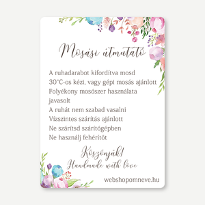 Termék instrukciós kártya, Használati útmutató, termékcímke - Floral - Kézműves, ékszerkészítő, designer, alkotó, bögrés - kellékek & szerszámok - dekorációs kellékek - egyéb kellékek - Meska.hu