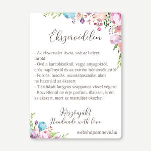 Termék instrukciós kártya, Használati útmutató, termékcímke - Floral - Kézműves, ékszerkészítő, designer, alkotó, bögrés - kellékek & szerszámok - dekorációs kellékek - egyéb kellékek - Meska.hu