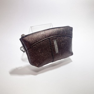 Sötétbarna egy cipzáras egyenes swarovski köves kulcstartó E9001, Táska & Tok, Kulcstartó & Táskadísz, Kulcstartó, Bőrművesség, MESKA