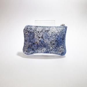 Kék virág mintás egy cipzáras kulcstartó A6017 - táska & tok - kulcstartó & táskadísz - kulcstartó - Meska.hu