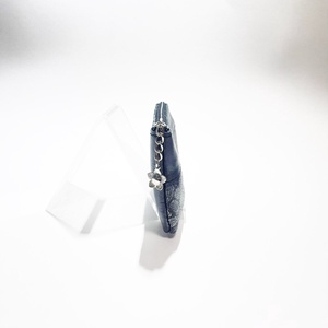 Sötét ezüst - szürke mintás ívelt egy cipzáras kulcstartó C8001 - táska & tok - kulcstartó & táskadísz - kulcstartó - Meska.hu