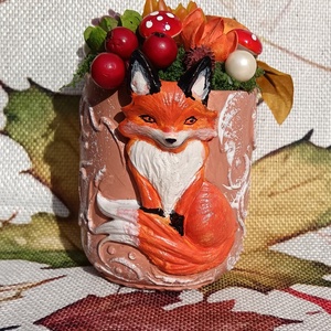 Rókás asztali dekoráció  - Meska.hu