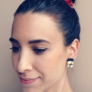 Szeretem a kávét süthető gyurma fülbevaló - ékszer - fülbevaló - pötty fülbevaló - Meska.hu