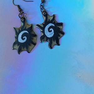 Spirál mintás zsugorka fülbevaló, Ékszer, Fülbevaló, Lógó fülbevaló, Ékszerkészítés, MESKA