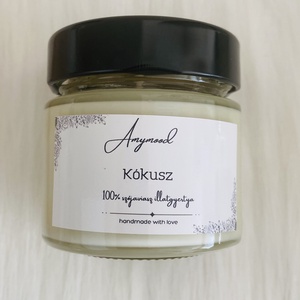 Kókusz illatú szójaviasz illatgyertya - otthon & életmód - gyertya, illat, aroma - gyertya - Meska.hu