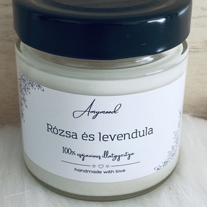 Rózsa és levendula illatú szójaviasz illatgyertya - Meska.hu