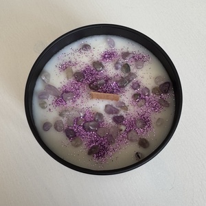 Amethyst ásványos szójaviasz illatgyertya - otthon & életmód - gyertya, illat, aroma - gyertya - Meska.hu
