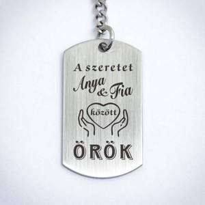 Szeretet anya és fia közt acél medálos kulcstartó - táska & tok - kulcstartó & táskadísz - kulcstartó - Meska.hu